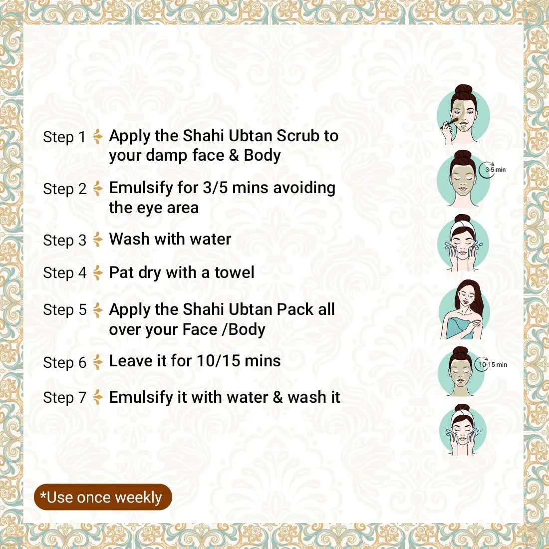 Shahi Ubtan Scrub & Pack Combo, I Tan Free Glowing skin Natural Exfoliation I All Skin Types 320ml