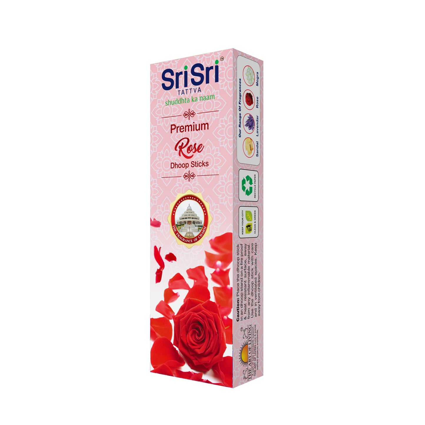 Premium Rose Dhoop Sticks For Pooja | Dhoop Batti / Sticks | Fragrances – Natural Rose | Bamboo-less | Free Stand | 50 g 50g