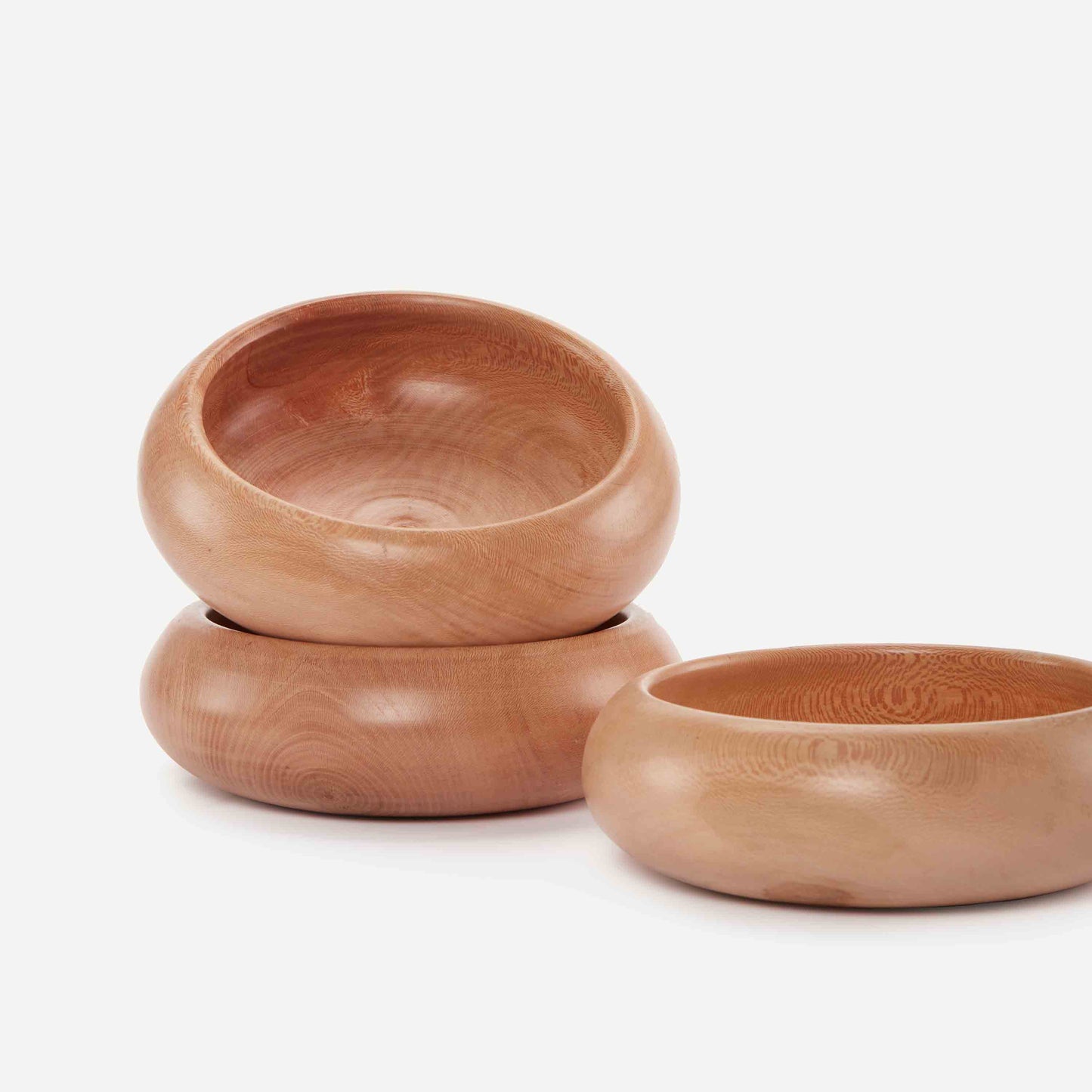 RING WOODEN BOWLS (SET OF 3) 21(L) x 21(B) x 6.7(H); 直径: 21