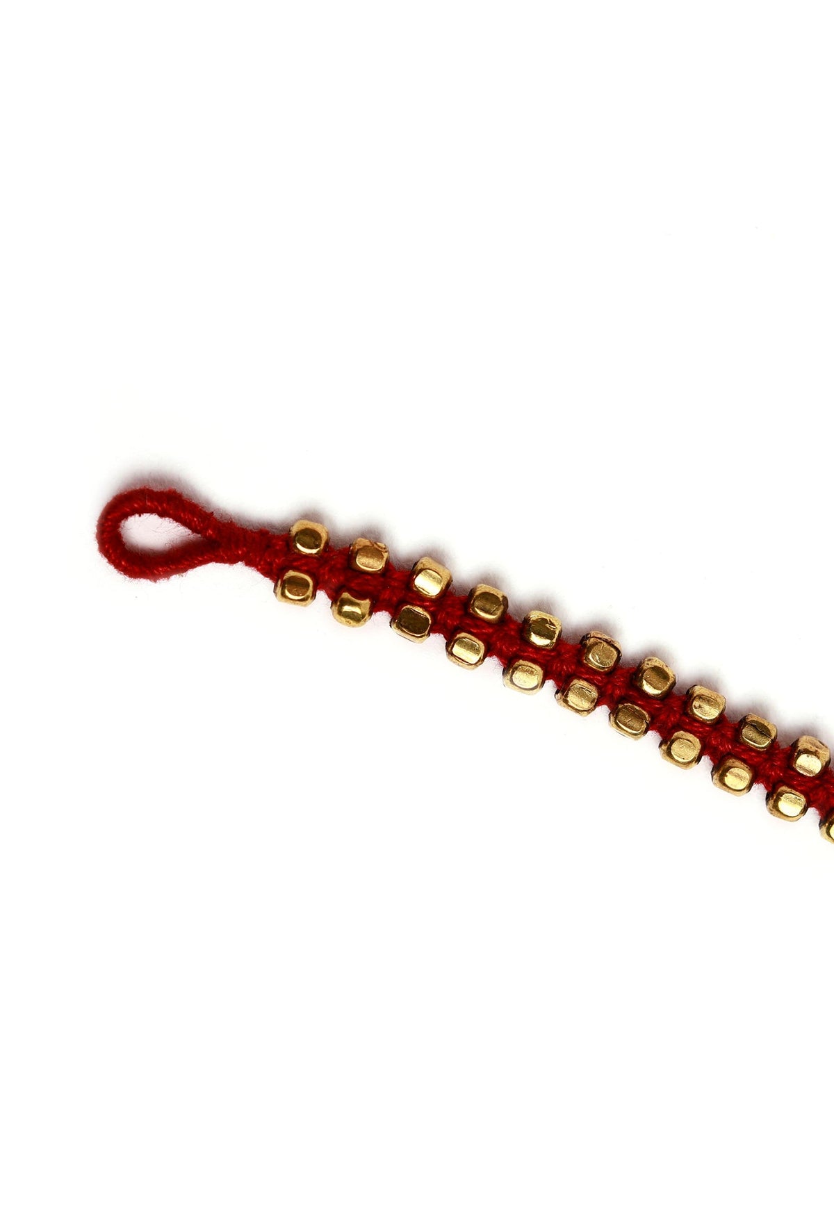 Set of 2: Kashish Maroon German Silver Anklets