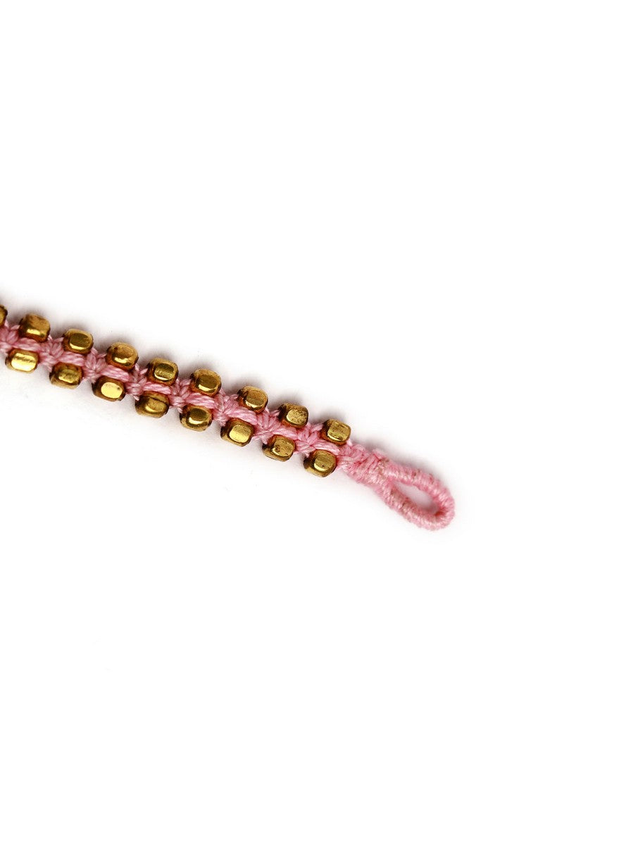 Set of 2: Maryam Pink German Silver Anklets