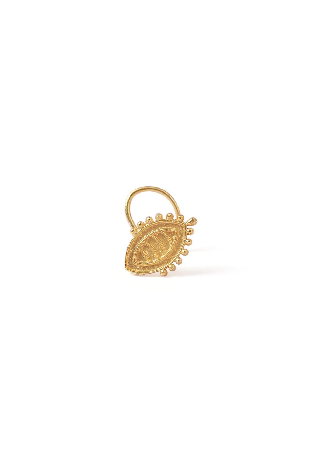 Fish Shaped Intricate Motif Nosepin in Gold Brass タイプ ノンホール(クリップ式)