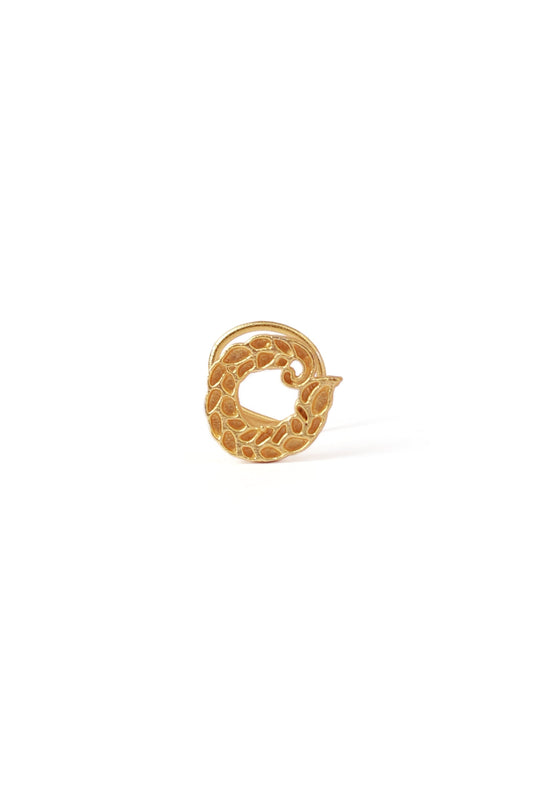 Whirl Gold Brass Intricate Motif Nosepin タイプ ノンホール(クリップ式)