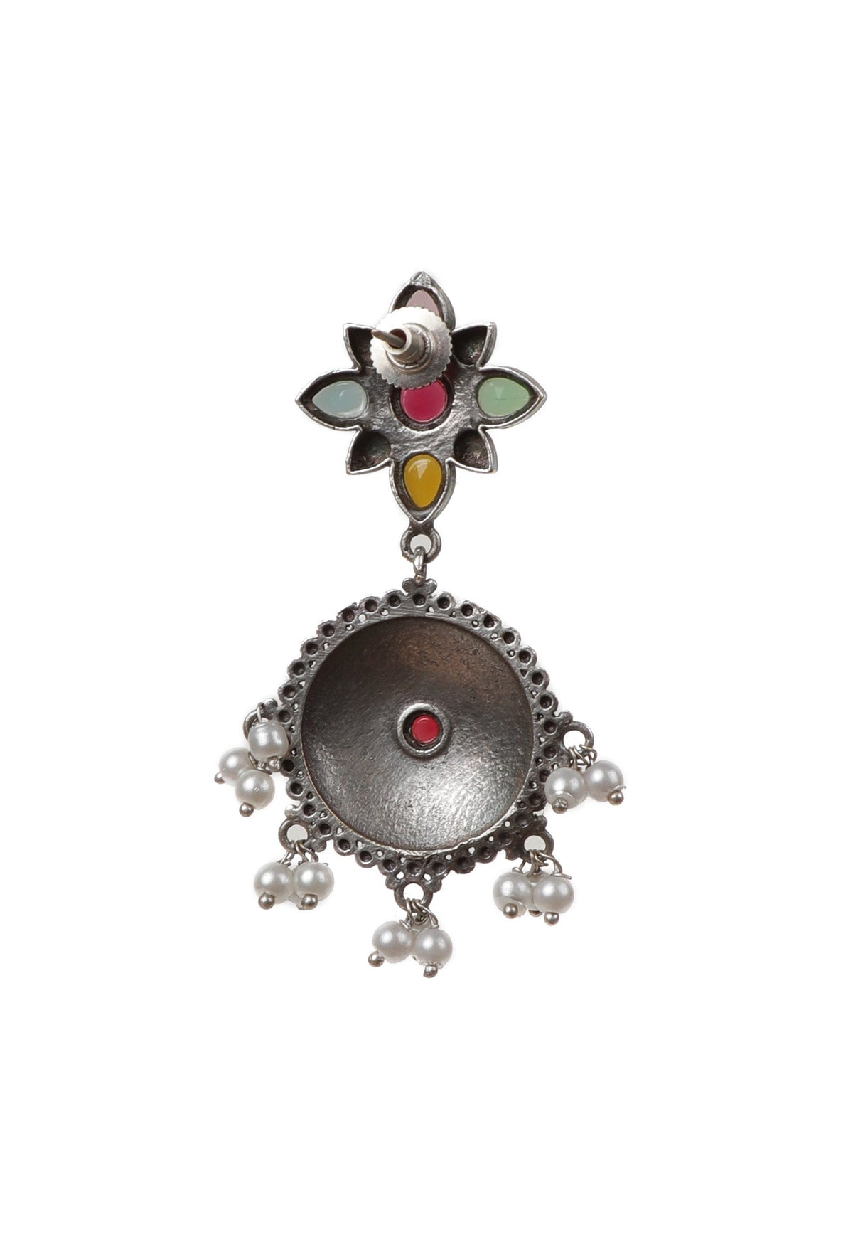 Panchratani Kundan Ethnic Pearl Danglers