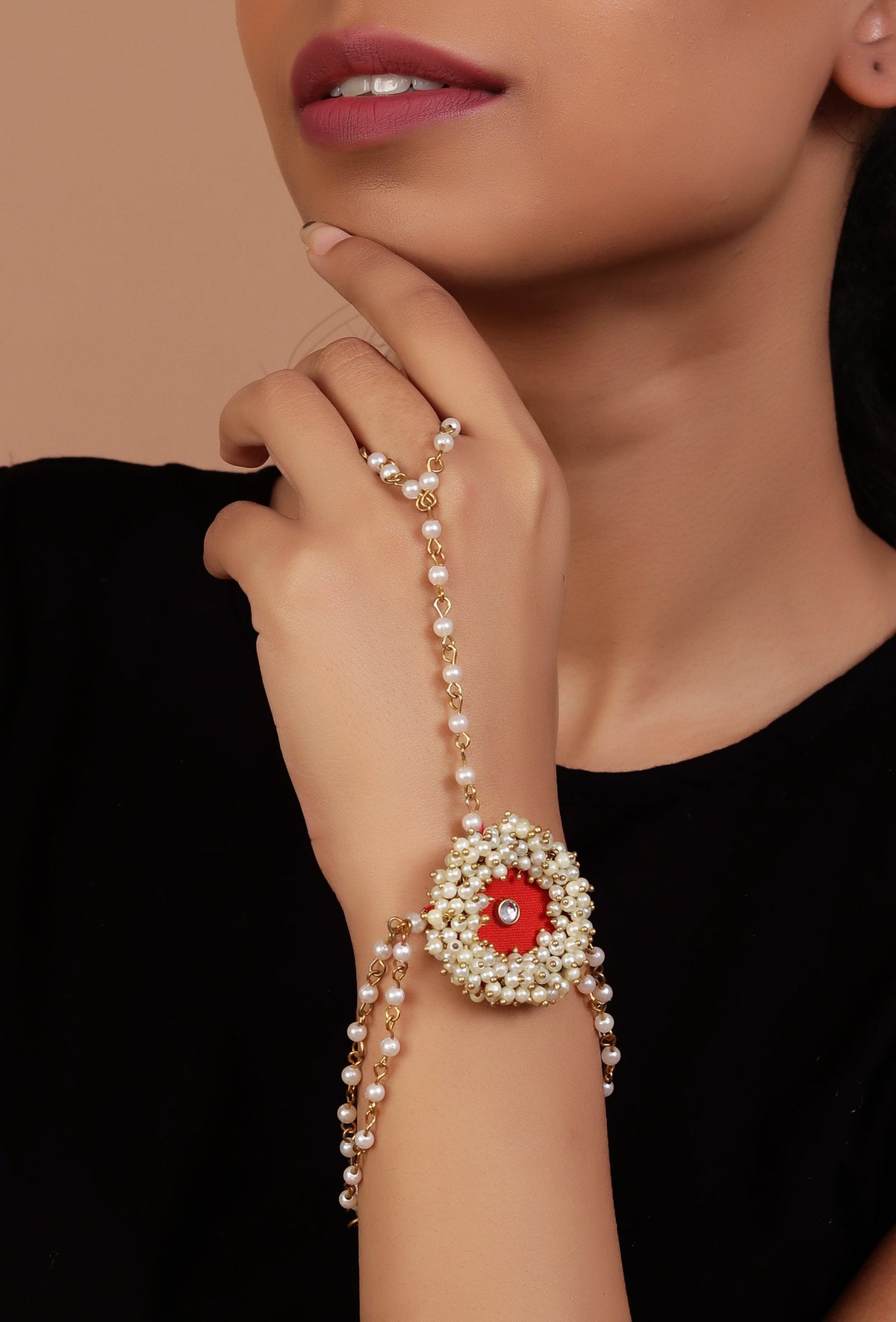 Floral Rouge Hand Adornment