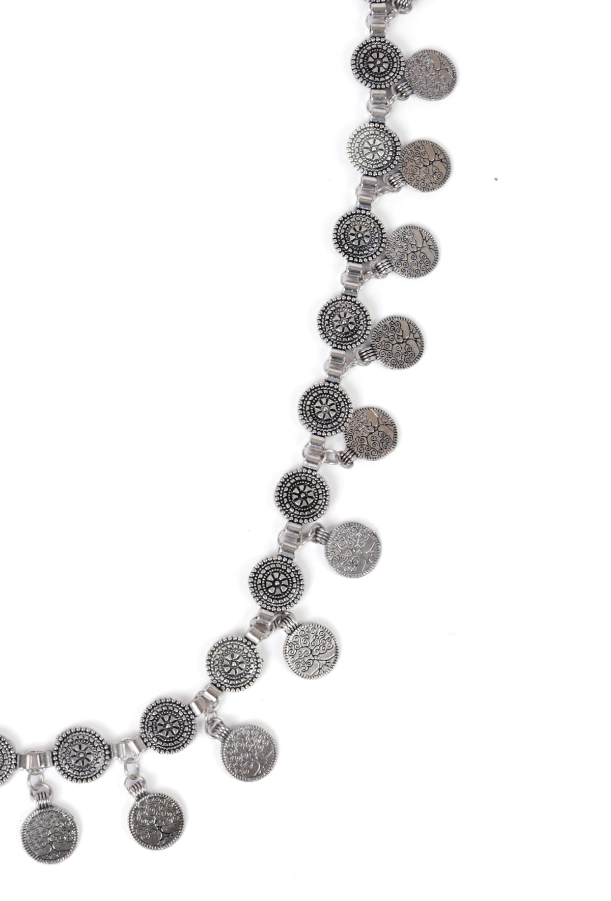 Stylish Traditional Silver Plated Coin Shaped Kamarband Waist Chain