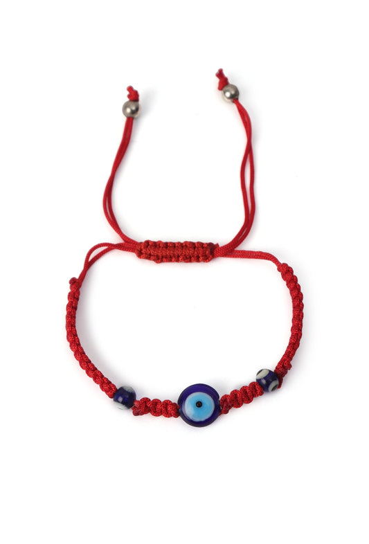 Adjustable Evil Eye Fabric Bracelet