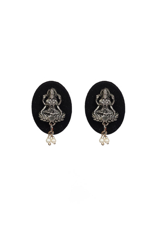 Black Velvet Lakshmi Pearl Earrings