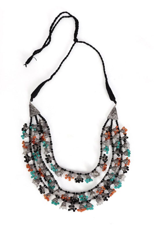 Multi-Layer Tribal Jhumki Necklace