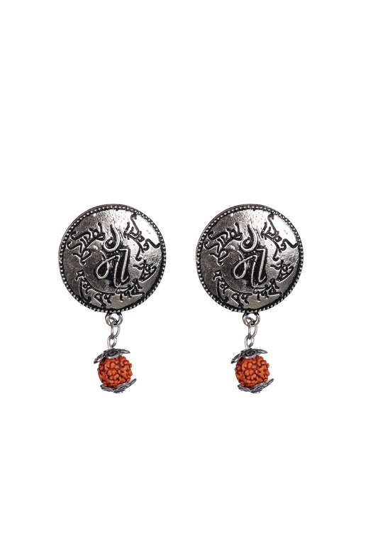 Spiritual Shield Studs with Rudraksha