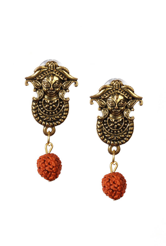 Devi Aura Earrings with Rudraksha Charm