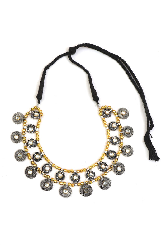 Zeenat Royale Oxidised Coin Necklace Set