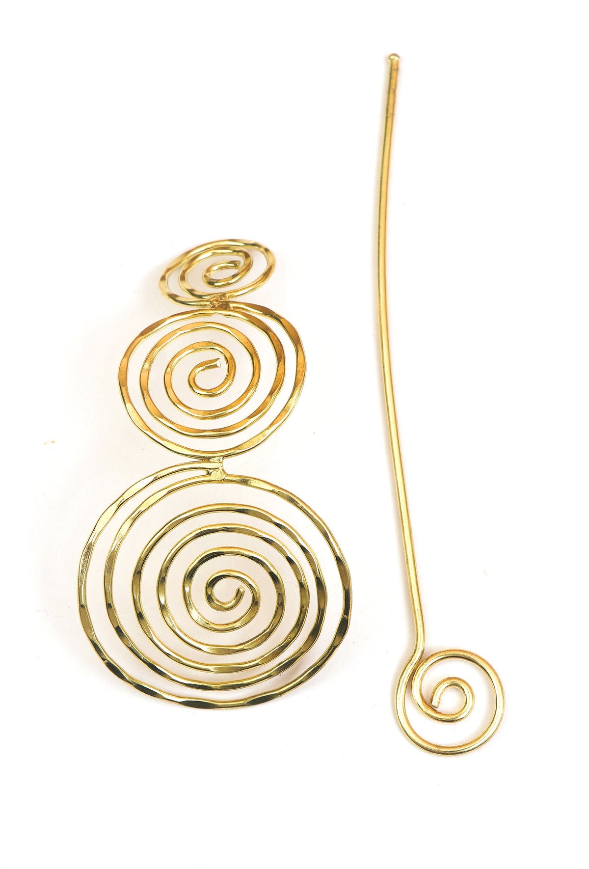 Golden Triveni Spiral Brass Juda Pin