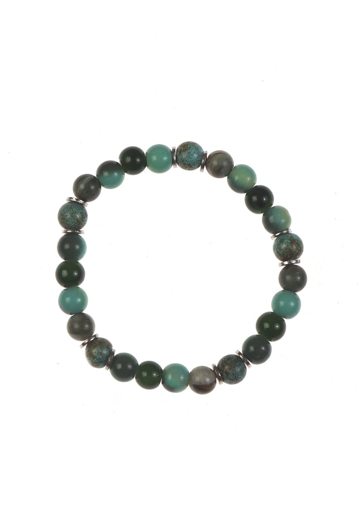 Onyx & African Turquoise Natural Stone Bracelet Duo