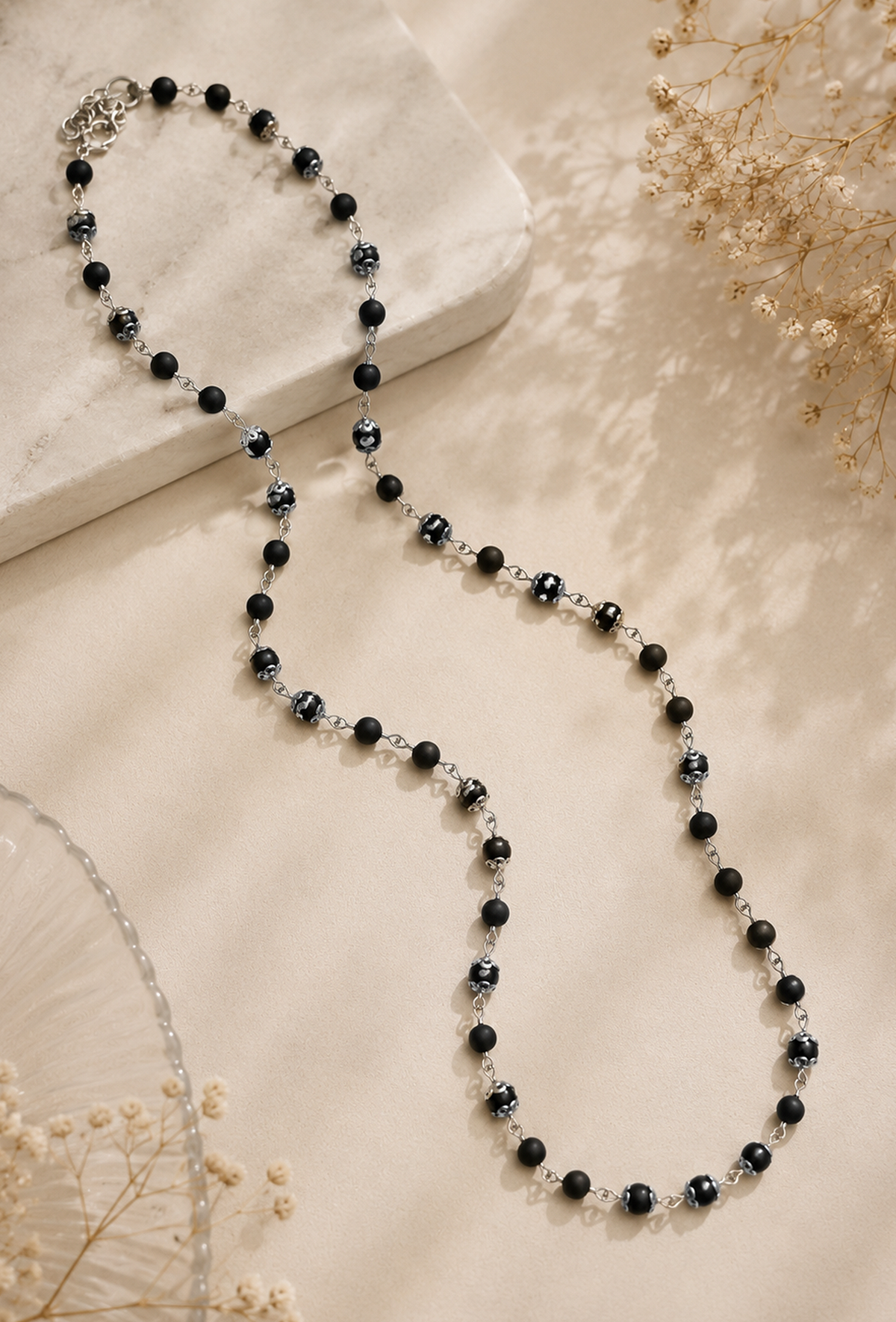 Handcrafted Dual Bead Karungali Short Size Mala 6MM