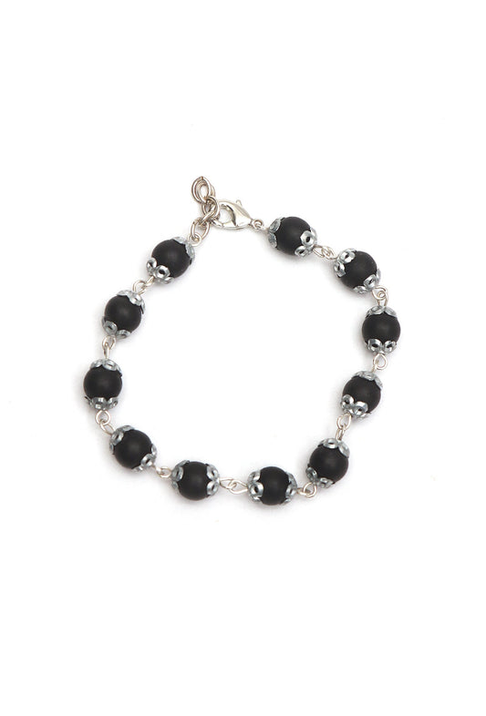 Handcrafted Black Karungali Bead Bracelet 8MM