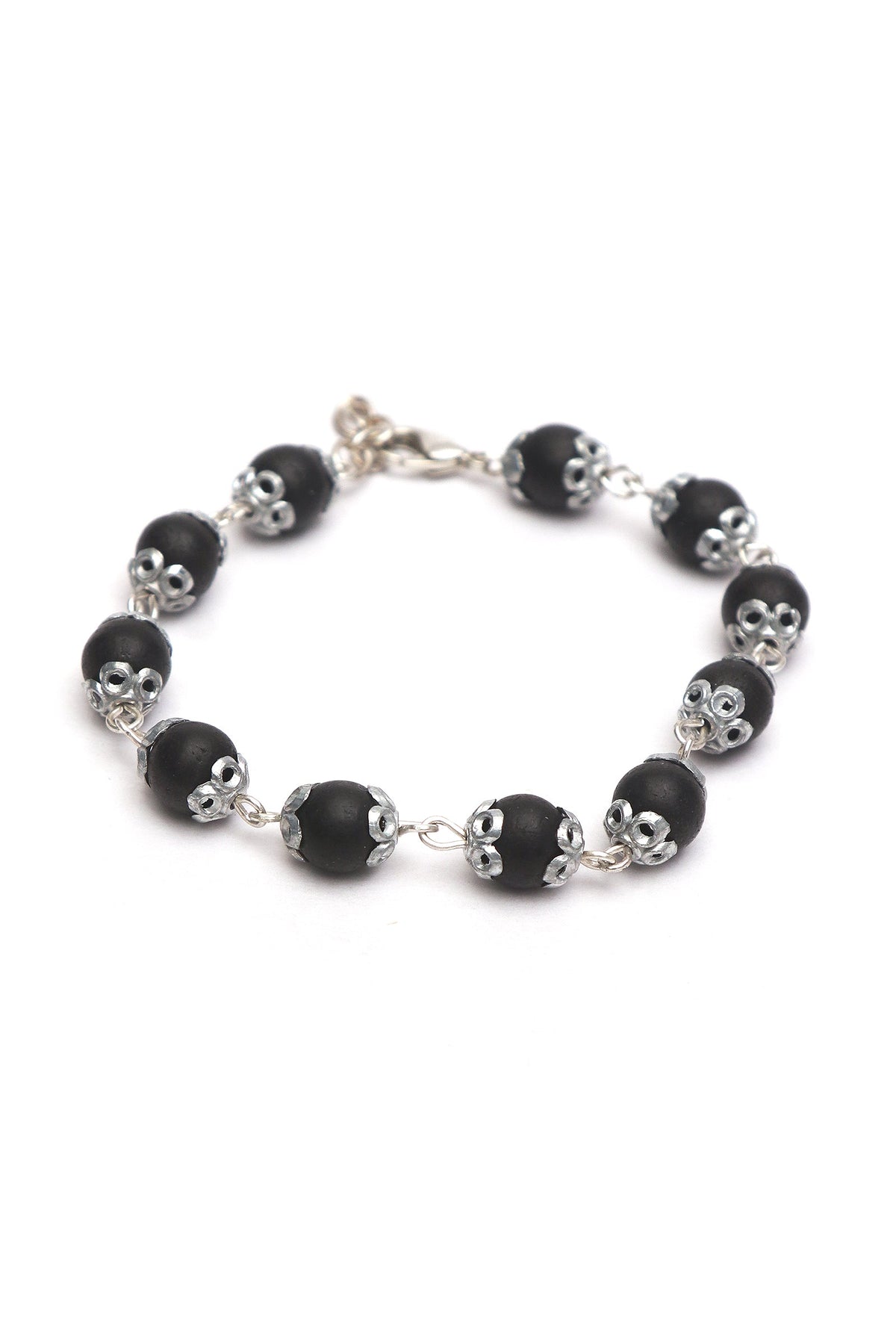 Handcrafted Black Karungali Bead Bracelet 8MM