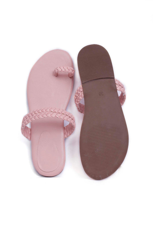 Rose Pink Knotted Cruelty Free Leather Sandals サイズ EU38
