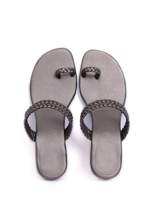 Grey Knotted Cruelty Free Leather Sandals サイズ EU38