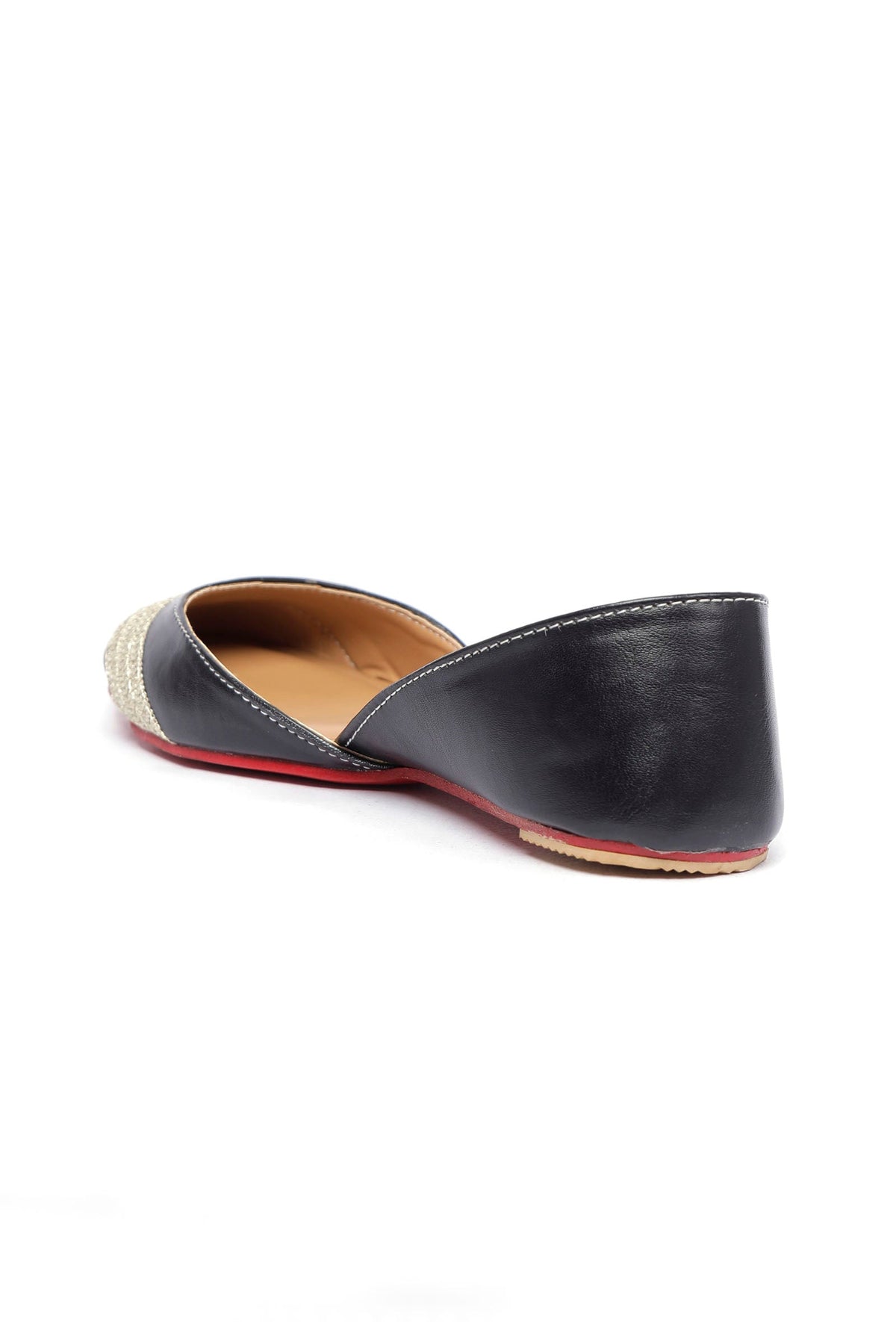 Silver Embroidered Cruelty-Free Leather Juttis サイズ EU36