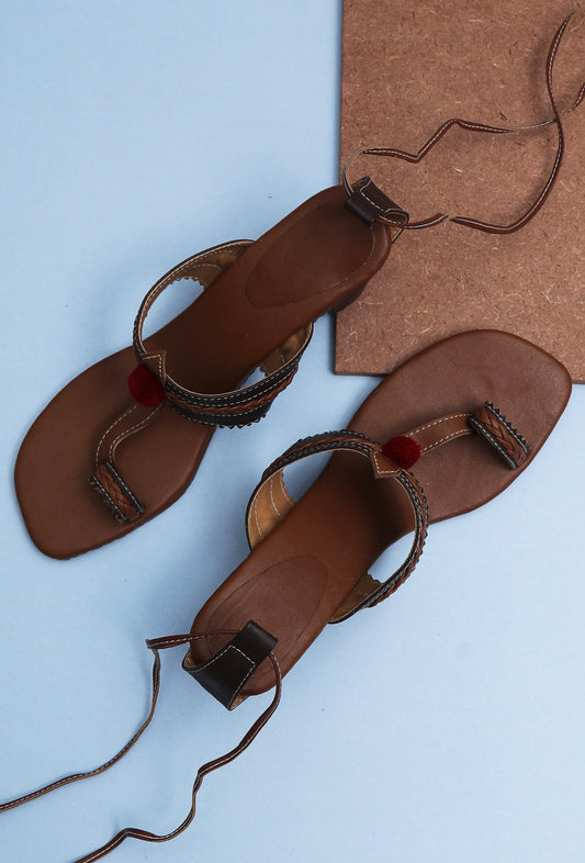 Dark Brown Cruelty Free Leather Heels Sandals サイズ EU38