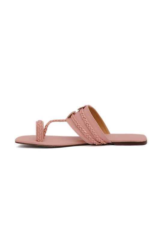 Rose Pink Cruelty Free Leather Kolhapuri サイズ EU38