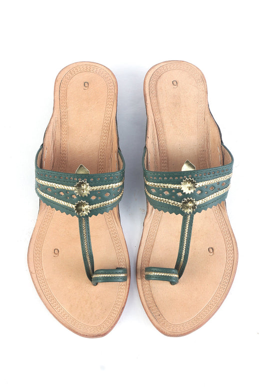 Traditional Handmade Genuine Cruelty-Free Leather Kolhapuri Chappal サイズ EU38