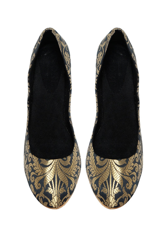 Black Brocade Pencil Heels サイズ EU38