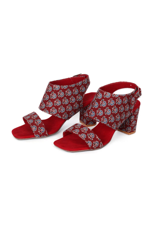 Floral Fusion Ajrakh Elegance Heels サイズ EU38