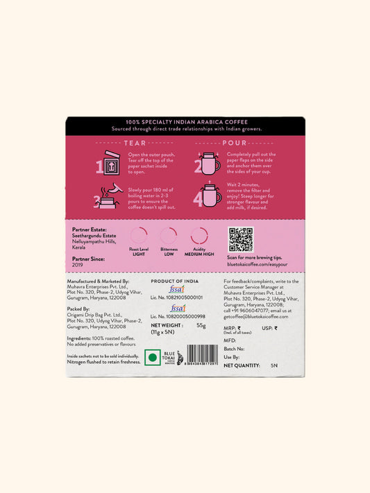 Seethargundu Estate Light Roast Easy Pour Pack of 5