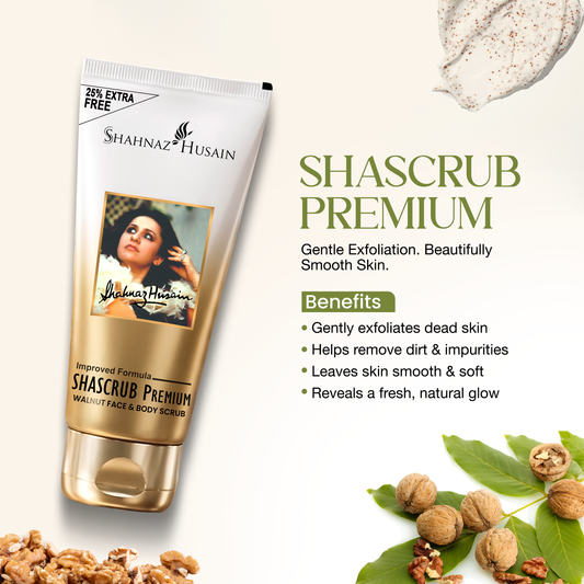 【Shahnaz Husain】 Shascrub Plus-Walnut Face & Body Scrub 40g|シャスクラブプラス ウォールナットフェイス&ボディスクラブ|40g