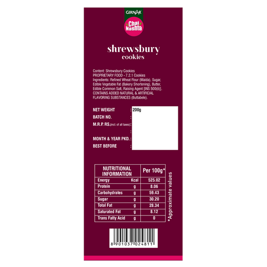 Chai Nashta - Shrewsbury Cookies 200g