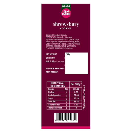 Chai Nashta - Shrewsbury Cookies 200g