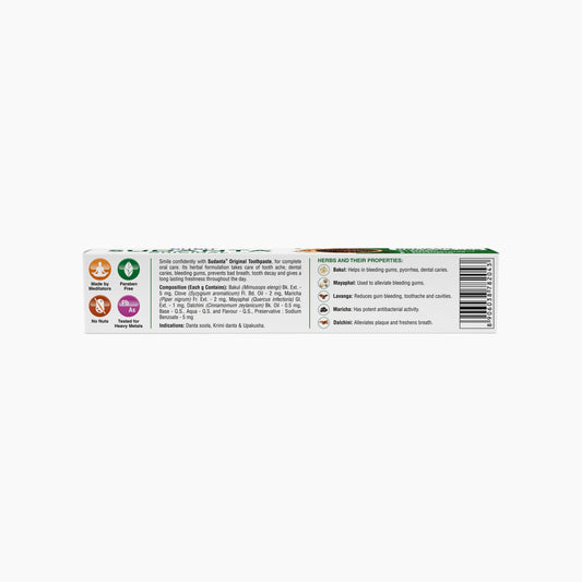 Sudanta Original Toothpaste - Non - Fluoride - 100% Vegetarian, 50 g 50g