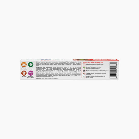 Sudanta Red Toothpaste - Non - Fluoride - 100% Vegetarian, 100 g 100g