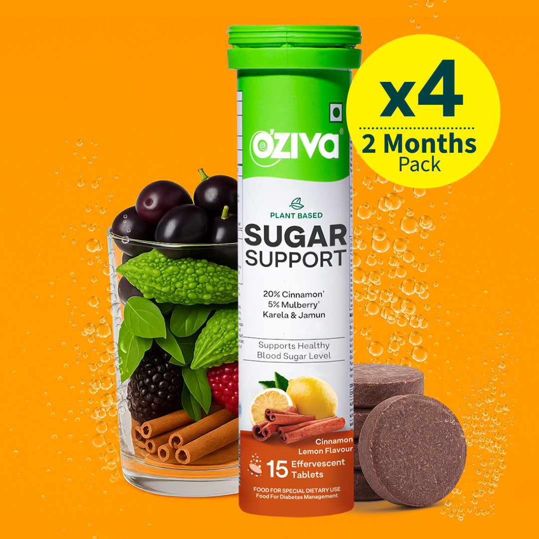 Sugar Support Effervescent For Blood Sugar Management With Reducose® Cinnamon Lemon / Daily Routine Pack