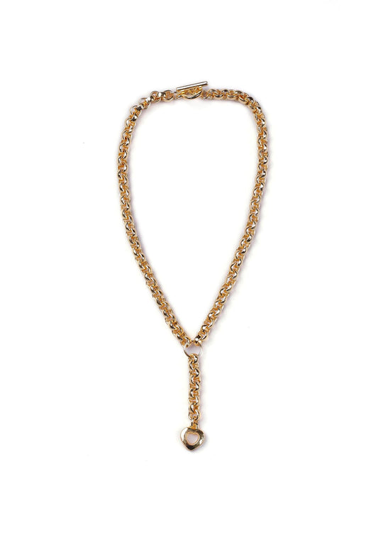 Twisted Gold Chain Brass Necklace