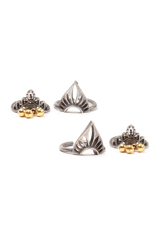 Set of 4: Pratai Silver Brass Toering
