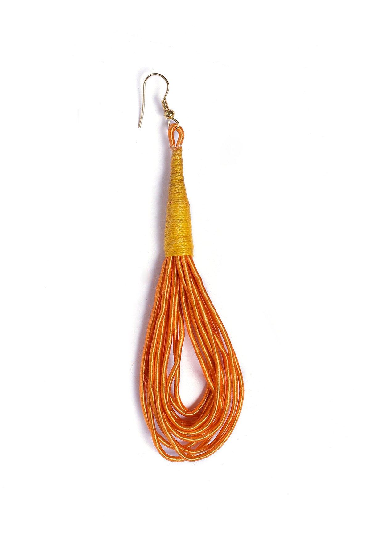 Sunshine Orange Thread Tribal Earrings