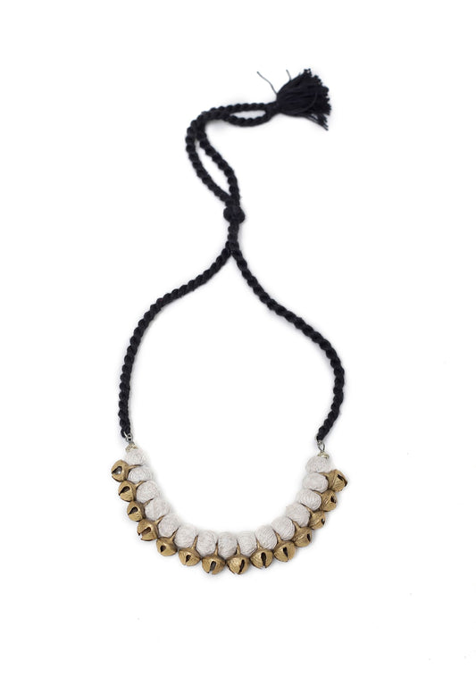 White Thread Copper Tribal Necklace