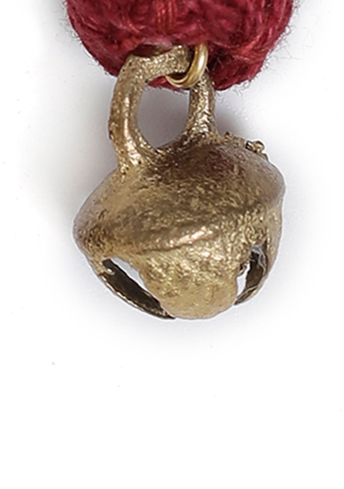 Maroon Bead & Ghungroo Tribal Earrings