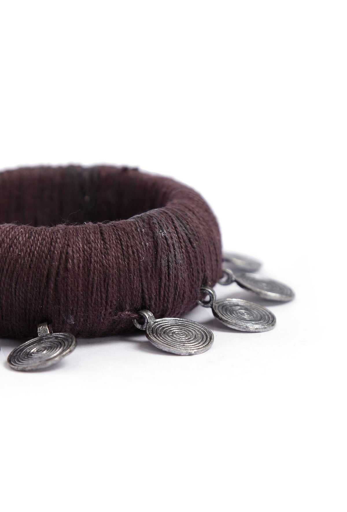 Brown Thread Wooden Bangles サイズ 2.6(内径 約6.0cm)
