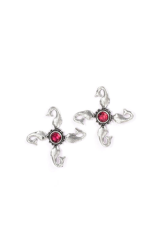 Rose Pink Brass Earrings