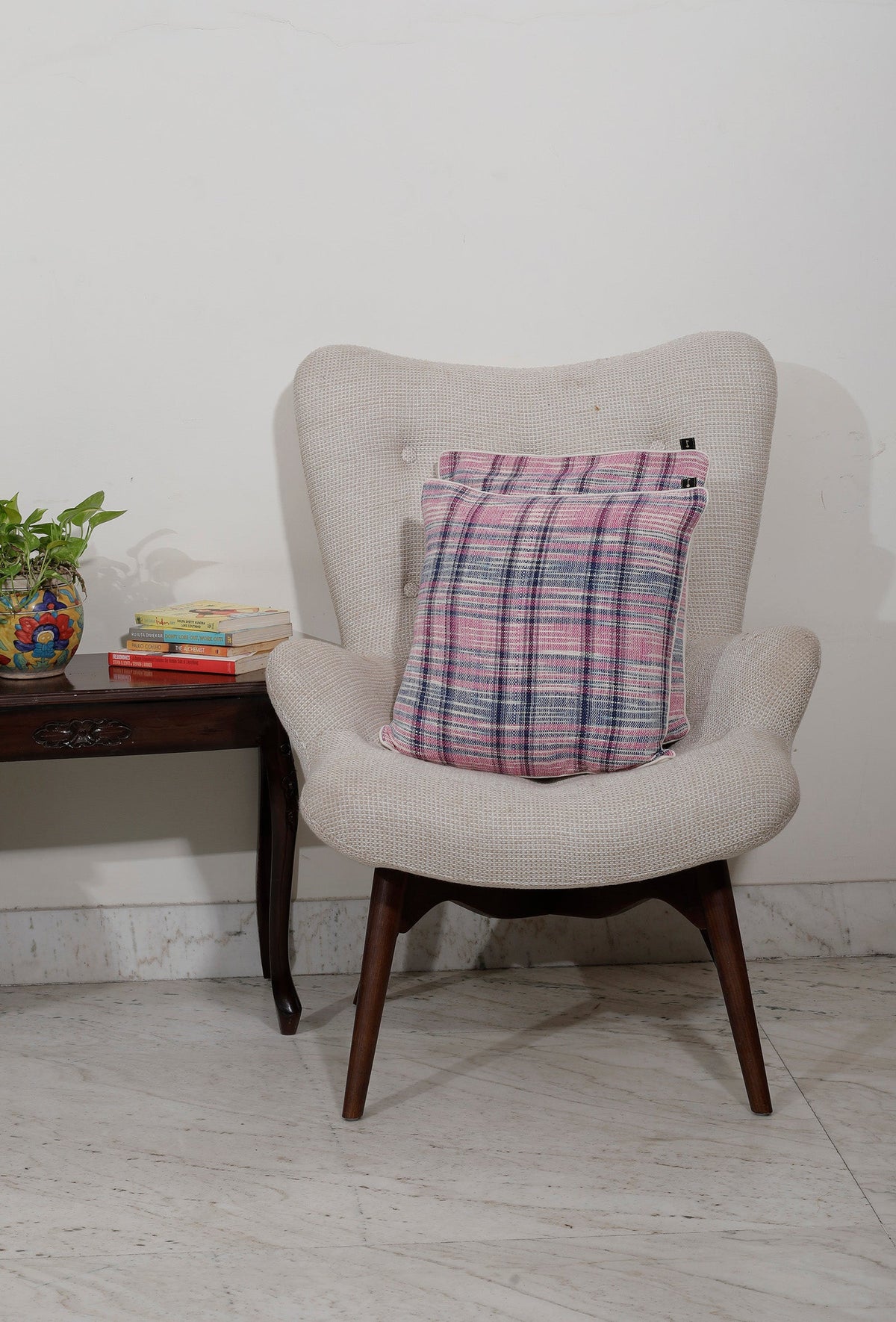 Set of 2: Rainbow Colored Handcrafted Jacquard Cushion Covers