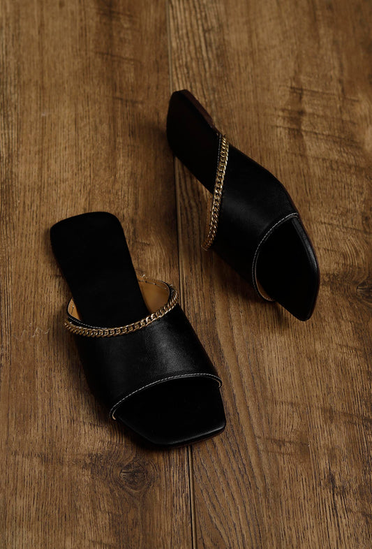Charcoal Black Cruelty-Free Leather Flats サイズ EU38