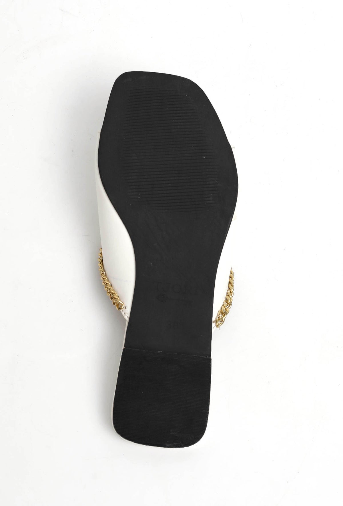 Irish White Gold Chain Cruelty-Free Leather Flats サイズ EU41