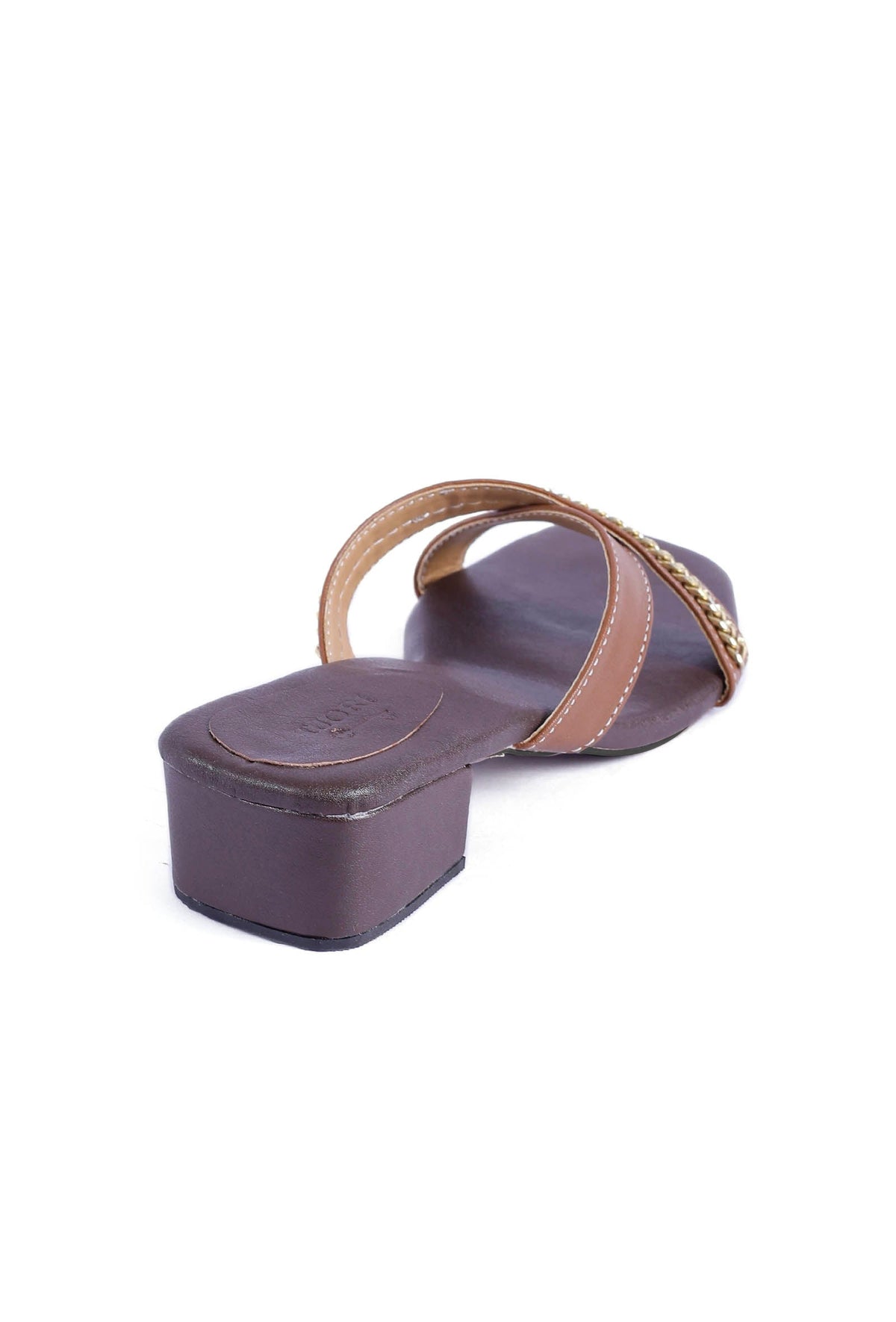 Tan Brown Criss Cross Cruelty-Free Leather Heels サイズ EU38