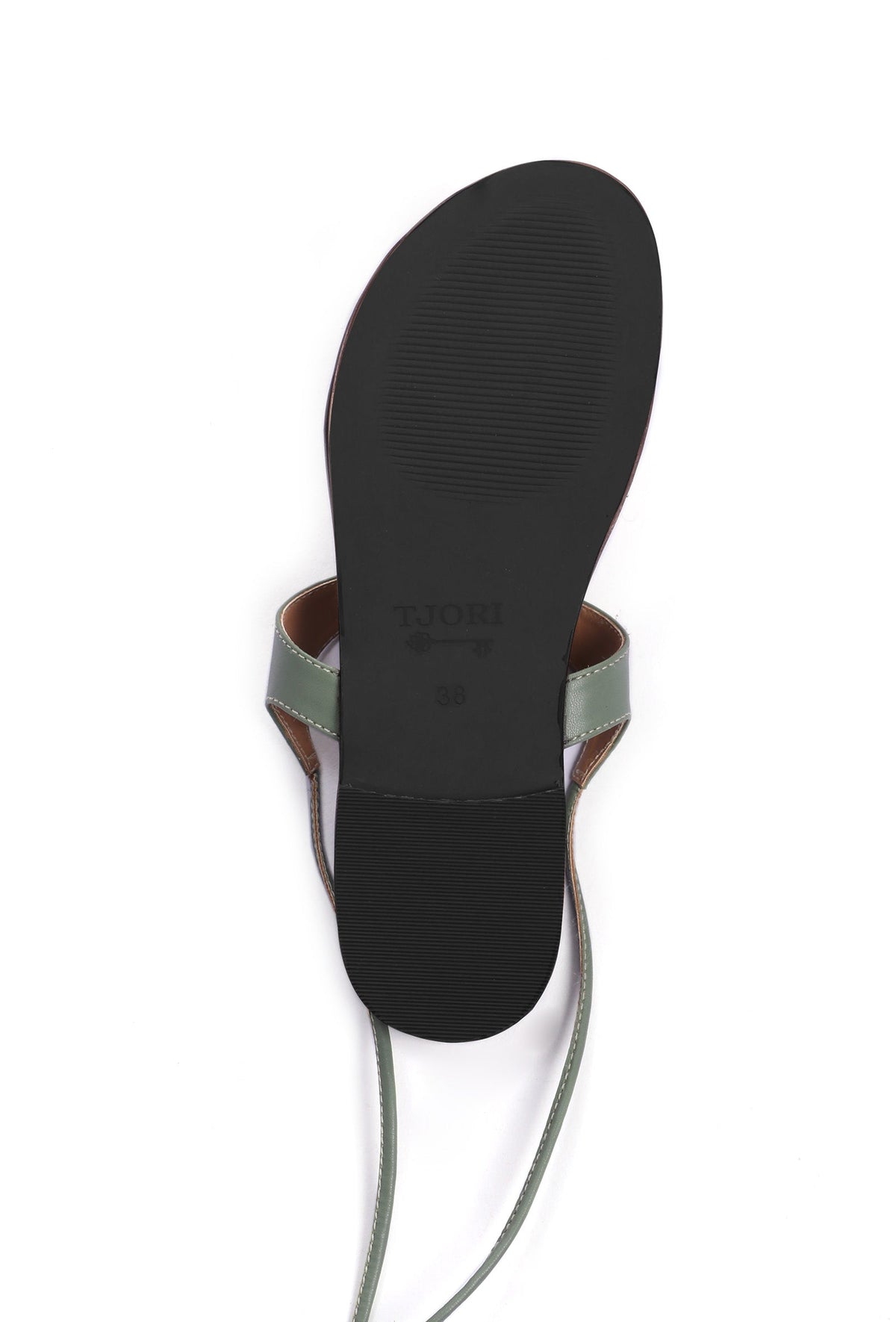Olive Green Summer Tie Up Flats サイズ EU35