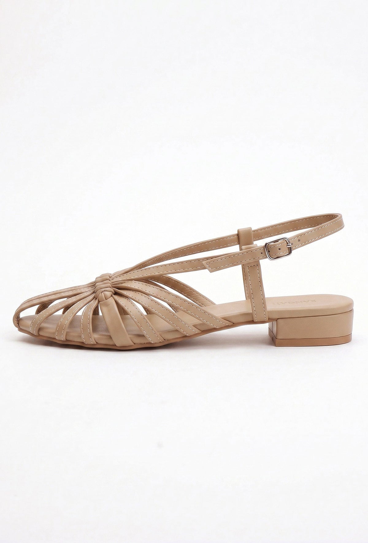 Camel Multi-Strap Knotted Slingback Flat Sandals サイズ EU42