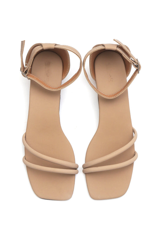 Beige Tube Strap Ankle Buckle Sandals サイズ EU38
